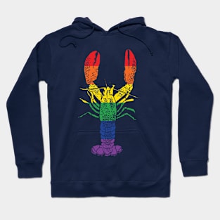 Rainbow Striped Gay Pride Lobster Hoodie